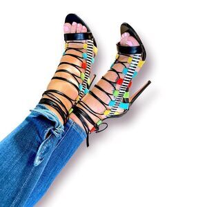 AQUAZZURA Leather Printed Pumps Size: 8.5 | IT 38.5